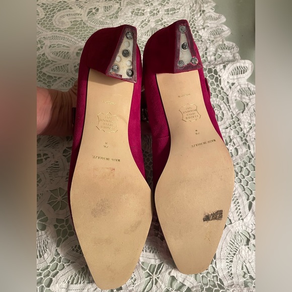 🤩 4/15Vintage Shoe: Jacqueline Ferrar Magenta 2” heel, missing tap - Picture 16 of 16